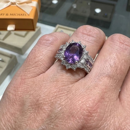 Amethyne Twilight Crown Ring | White Gold